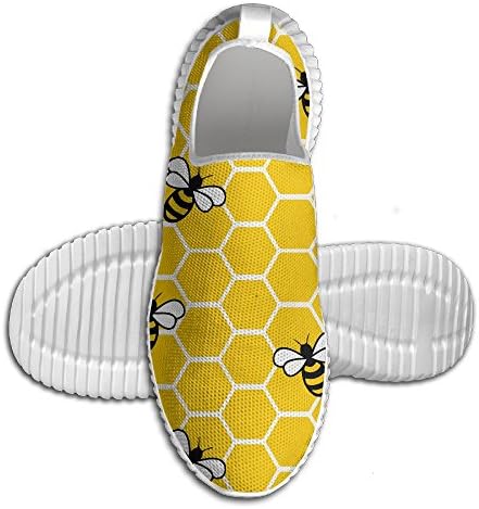Honeybee Honeycomb Bees Running Shoes Fashion Breathable Casual Sneakers Mesh Athletic Shoes 46