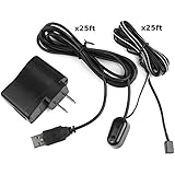 Nextronics IR Remote Control Extender Repeater System XL - Extra Long 25ft USB and Emitter Cable Length - Dual Band IR 20-60 Khz works with most Hidden Home Theater devices - Extended Range