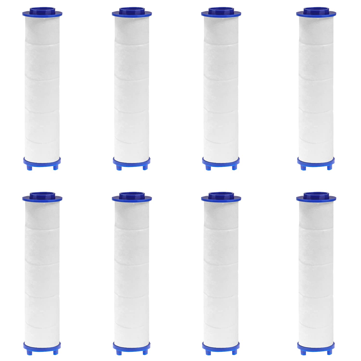 JINXIAN 8Pcs Shower Head Filter Universal PP Cotton Filter Shower Filters Core 8 x 2.5 cm Shower Head Replacement Filter Water Filter Element for Hard Water UK Absorb Dirt Hard Water Propeller Driven
