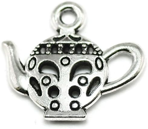 20 Teapot Charms silver tone