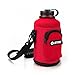 45 Degree Latitude Beer Growler 64oz Protective Carrier Tote Red Nylon & Neoprene Sleeve with Shoulder Strap (Bottle Sold Separately) - Red