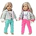 K.T.Fancy 2 Sets Girl Doll Clothes for 18 Inch Doll Clothes Winter Outfits Set Including 2 Pcs Puffer Jacket with Hood, 2 Pcs Trousers , 2 Pcs T-Shirts fit for 14-18 Inch Dolls