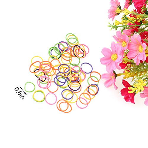 JiaUfmi Pet Rubber Bands for Doll Dog Cat Puppy Stretchy Rubber Bands Elastics Ties Pony Tail Holders Hair Accessories for Doggy Grooming Top Knots, Color Assorted, 170 Pieces