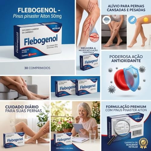 Pinus Pinaster Flebogenol 50mg Combo 3 Caixas C/60comp, Picnogenol, similar Flebon