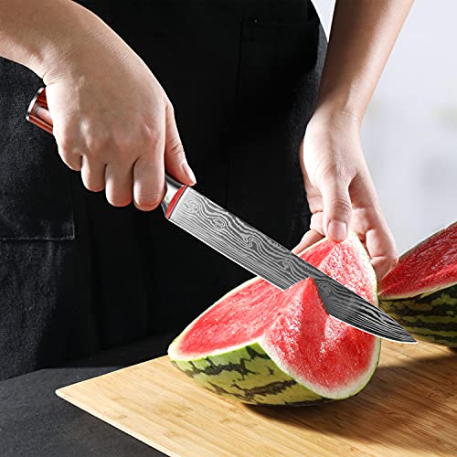 VINNAR Chef knives Sets, 8 Pieces Japanese Professional Chef Knife Set, High Carbon Stainless Steel with Pakkawood Handle, Sharpest Cooking Knives, Best Choice for Home Kitchen and Restaurant