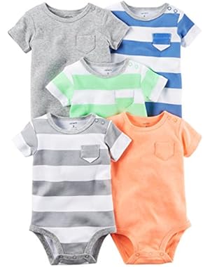 Carter's 5 Pack Colored Bodysuits (Baby Boy)