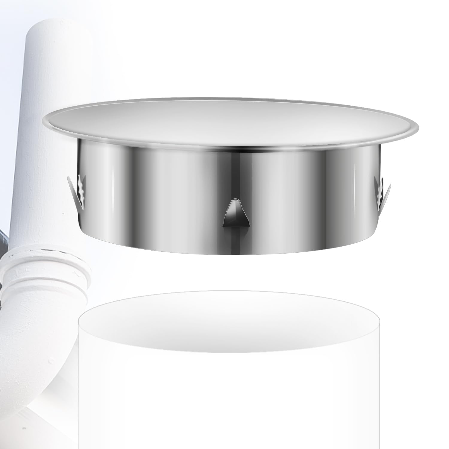 Stove Pipe Cover 180 mm Chimney Hole Cover Chimney Cover Chimney Cover Stainless Steel Stove Pipe Capsule Wall Lining Lid Stove Hole Lid for Pipes Diameter 175 mm, Depth: Approx. 54 mm