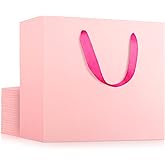 EUSOAR Kraft Gifts Wrap Bags, 10.6x3.1x8.3 inches 20pcs Handled Paper Bags, Pink Kraft Bags, Shopping Merchandise Bags, Homemade Decoration Paper Bags, Present Bags
