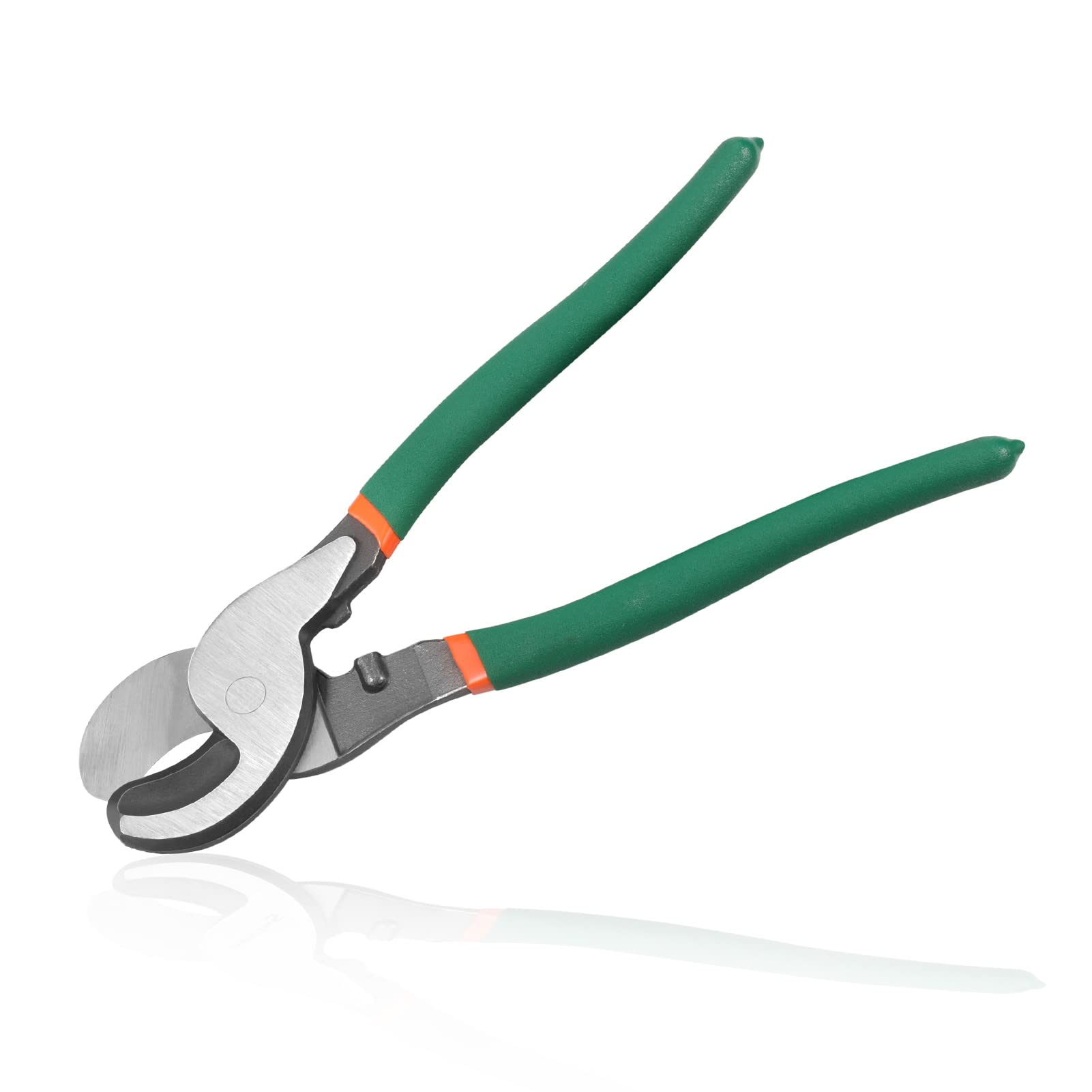LEONTOOL 9 Inches Cable Cutter Pliers High Leverage Cable Cutter with Green PVC Handle Heavy Duty Electrical Wire Cutters for Aluminum Copper Communication Cables