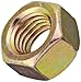 Steel Hex Nut, Zinc Yellow-Chromate Plated Finish, Grade 8, 1/4
