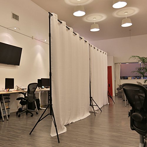 RoomDividersNow Premium Heavyweight Freestanding Room Divider Kit - Small B, 9ft Tall x 7ft - 12ft 6in Wide (Natural White)