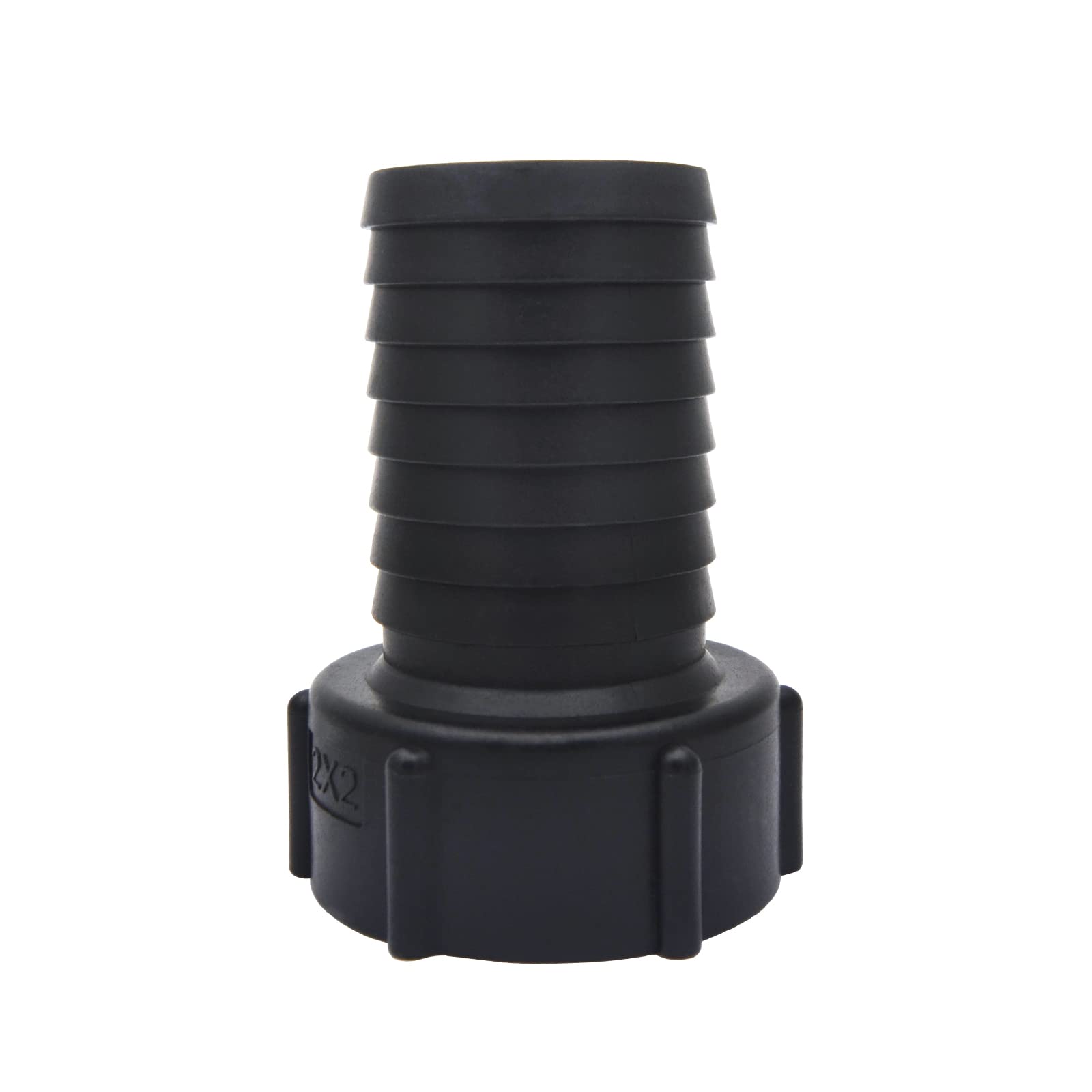 2" IBC Tank Fittings with Sealing Ring, Water Butt Tank Tap Connector Fit for 50MM Inside Diameter Hose Garden Hose Adapter Replacement Valve Parts (S60*6,Black)