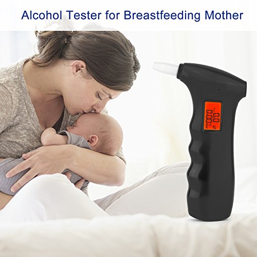 Vandora Breathalyzer, Portable Digital Breath Alcohol Tester LED Screen with 5 Mouthpieces for Home Use - Thumbnail 4