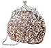Chicastic Fully Sequined Mesh Beaded Antique Style Formal Cocktail Clutch - Rose Gold