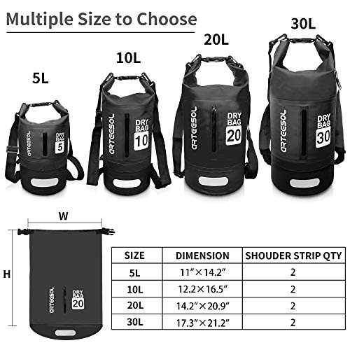 arteesol Waterproof Dry Bag 5L/10L /20L/30L with Phone Case Double