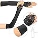 Beelittle 1920s Accessories Headband Earrings Necklace Gloves 20s Black Prop Set (C3)