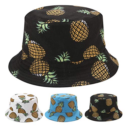 Bucket Hat Fischerhüte Unisex, Nette Ananasfrucht Drucke Eimer Hut Strand Fischer Damencap Reversible Double Side Wear… – Bild 5