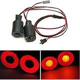 MOHERO 2 Leds Angel Eyes & Demon Eyes LED Light Headlights for 1/10 RC Model Crawler Cars Headlamps (Red+Yellow, 22mm)