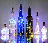 Set of 6 Multi-color Wine Bottle Cork Lights Copper wire String Lights, AnSaw 20LEDs Starry Light for Bottle DIY Party Décor