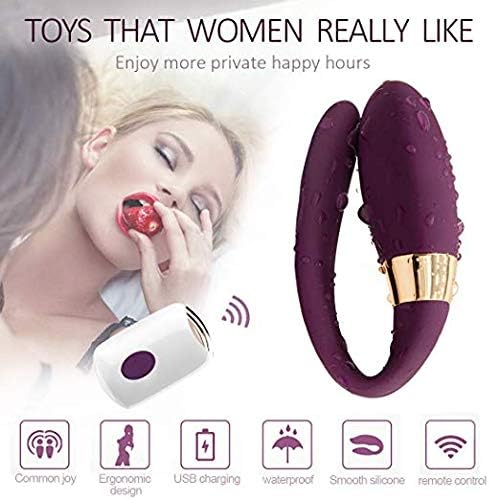 U Shape Wearable Remote Control Wireless Remote Control Personal 10 Kinds of Vibration Massage Mode Waterproof Comfortable Silicone Woman Couple Fun
