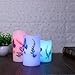 Set of 3 Flameless LED Candles Color Changing Flicker,Light Mode Option Real Handmade butterflies and plant specimens with Timer and 18-key Remote for Mother's Day,Wedding,Votive,Yoga and Decoration