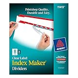 Avery Index Maker White Dividers with Red Tabs, 8-Tab, 5 Sets (11413)