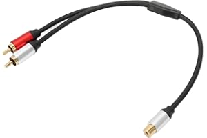 Female to Male Cable, ABS Material Color Distinction Connect TV, CDDVD Player Y Splitter Cable for TV Subwoofer Amplifier Lap