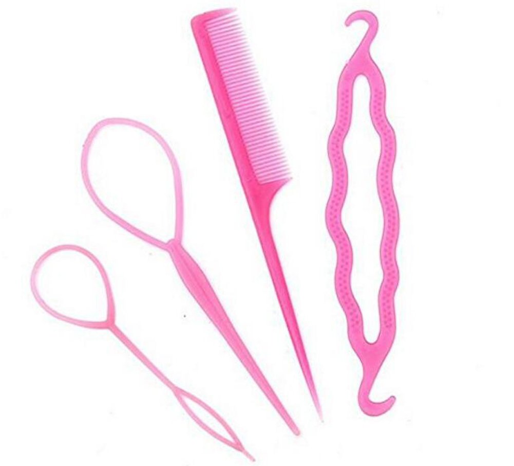 Amazon Com 1set 4pcs Pink Plastic Magic Hair Styling Tools Hair