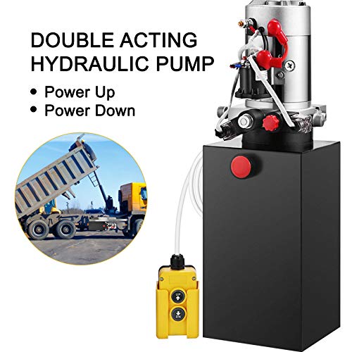 Mophorn Hydraulic Power Unit 8 Quart Hydraulic Pump Double Acting Hydraulic Power 12V DC with Metal Oil Reservoir Hydraulic Pump Power Unit for Dump Trailer Car Lifting - Image 4