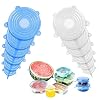 Siliconen stretchdeksels 12-pack, siliconen deksels Voedselhoezen BPA-vrij, siliconen dekselshoezen van verschillende…