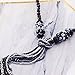 JANE STONE Fashion Black Long Beaded Necklaces Tassel Necklace Bead Necklace Vintage Flapper Necklace Crystal Jewelry for Women Girls