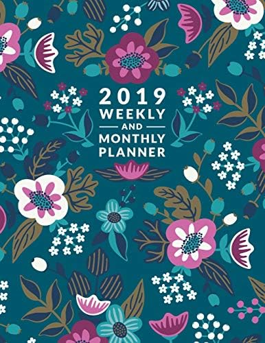 2019 Weekly and Monthly Planner: Featuring Inspirational Quotes and a Teal and Forest Green Floral Cover (Motivational Day Agendas) Paperback – November 6, 2018