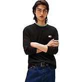 Tommy Jeans Mens Long Sleeve Solid Cotton Graphic T-Shirts