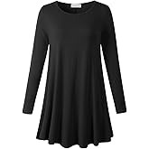 LARACE Plus Size Tunic Tops Long Sleeve Shirts for Women Swing Flowy Loose Fit Clothes for Leggings