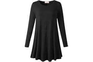 LARACE Plus Size Tunic Tops for Women Long Sleeve Swing Shirt Loose Fit Flowy Clothing for Leggings