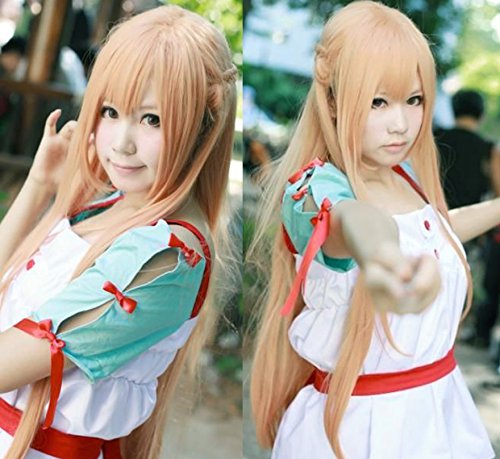 Anogol Hair Cap Sword Art Online Asuna Yuuki Cosplay Wig Costume Wigs