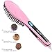 Hair straightening Brush, Oak Leaf Hair Straightener Brush Electric Heating Ceramic Comb, Pink, Working Temperature ranging 356-446℉