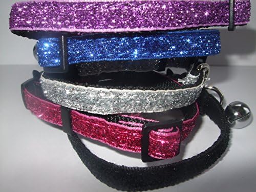 cats collar glitter break away snap safety sparkly glittery (Black)