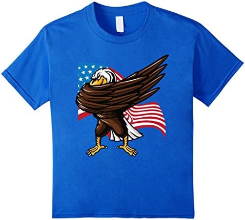 Kids Funny Bald Eagle Dab Shirt - Dabbing Bald Eagle Shirt 8 Royal Blue