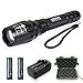 LED Tactical Flashlight, OTYTY Ultra Bright Torch, 1000 Lumens T6 Water Resistant Torch, 5 Light Modes and Adjustable Focus with 2 Rechargeable 18650 Lithium Ion Batteries and Charger