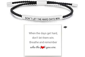 DIOWUS Dont Let The Hard Days Win Bracelet for Women Men, Handmade Braided Adjustable Wrap Stainless Steel Inspirational Let Him Comfort Birthday Gifts Jewelry