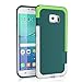 Galaxy S6 Edge Case, TILL(TM) Ultra Slim 3 Color Hybrid Impact Anti-slip Shockproof Soft TPU Hard PC Bumper Extra Front Raised Lip Case Cover for Samsung Galaxy S6 Edge S VI Edge G925 [Green]