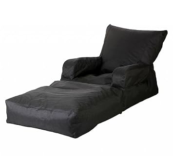 Comfy Bean Bags Foldable Lounger for Outdoors XXXL Bean Bag Filled with Beans Filler (Black)