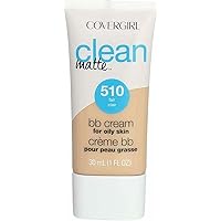 COVERGIRL Clean Matte BB Cream For Oily Skin, Fair 510, (Packaging May Vary) Water-Based Oil-Free Matte Finish BB Cream, 1 Fl