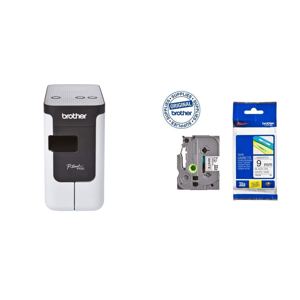 Brother PT-P700 Label Printer with TZe-221 Labelling Tape Cassette