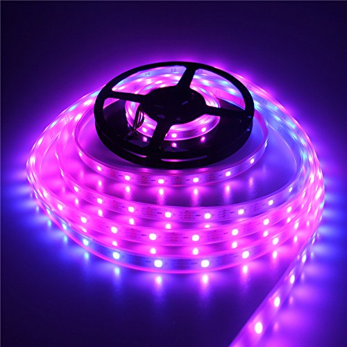 WS2812B Digital RGB LED Strip 150 Pixels Individually Addressable 5V, Aclorol WS2812B Programmable 5050SMD 30 LEDs/m LED Strip Dream Color IP67 Waterproof Work w/Arduino & Raspberry Pi Controller