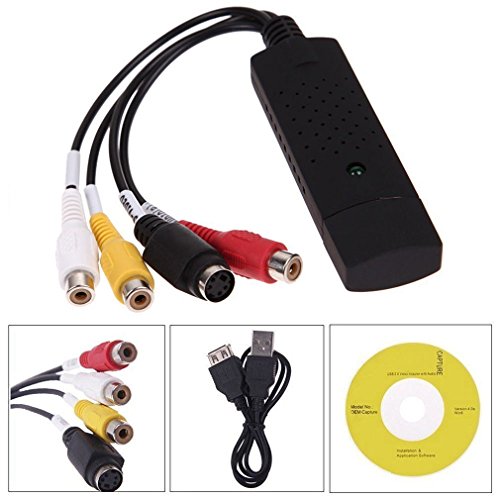 USB 2.0 Video Capture Adapter-COOLEAD Audio VHS to DVD Converter Video Capture Card,Device for PC,Windows 2000/XP/7/8,Vista32/64