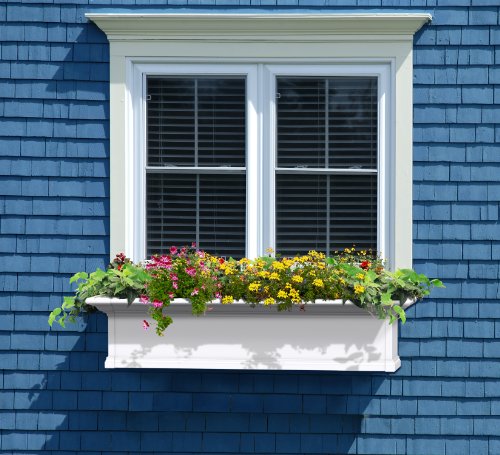 Mayne Yorkshire 4824W Window Box Planter, 4-Foot, White