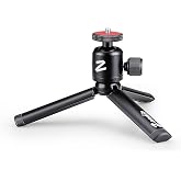 Zeadio Metal Mini Tripod + Ball Head Mount, with 1/4 Inch Screw Desktop Tabletop Stand Tripod, Fits for Smooth 4, Osmo Mobile, Vimble 2, Gimbal Handle Grip Stabilizer and All Cameras