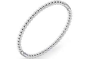 Jude Jewelers Stainless Steel Classic Plain Beaded Style Simple Bangle Bracelet